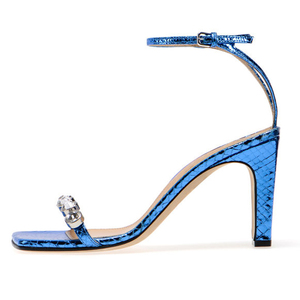 <span class=keywords><strong>Nuovo</strong></span> <span class=keywords><strong>stile</strong></span> fibbia cinturino strass tacchi alti punta quadrata blocco tacco grosso per sandali da donna partito - Product Image 2