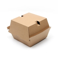 Boîte à emporter en papier ondulé kraft brun Papier pour hamburger frites Boîte à hamburger d'emballage fast-food