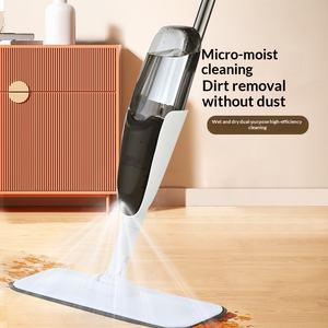 Serpillère pulvérisatrice automatique en microfibre avec manche en acier inoxydable, serpillère paresseuse pour nettoyage, désinfection, utilisation humide et sèche, serpillère plate à double usage - Product Image 1