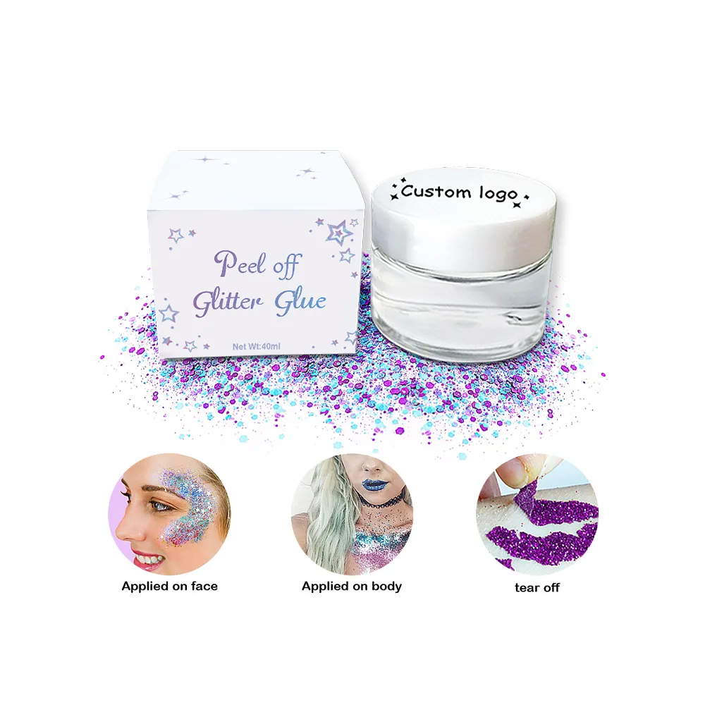 Shinein Nontoxic Adhesive Primer Body Glue Makeup Glitter Glue Fix Gel Transparent Easy Peel off Glitter Glue