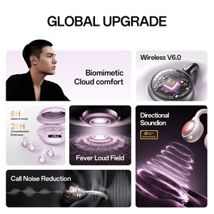 Auriculares Inalámbricos M156 con Clip para Oreja, Color Degradado, Espejo <span class=keywords><strong>de</strong></span> Maquillaje Incorporado, Pantalla LED, Deportivos, Conducción Ósea, Bluetooth - Product Image 2