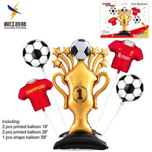 Décoration de fête pour les fans de football, ballons de bar, maillots d'équipe de football, <span class=keywords><strong>ensemble</strong></span> de 5 ballons gonflables en forme de maillot - Product Image 6