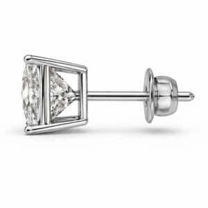 Premium Fine Platinum Princess Cut Stud <b>Earrings</b> Secure Screw <b>Back</b> High Clarity Brilliant Sparkle Elegant Jewelry Daily Party - Product Image 4