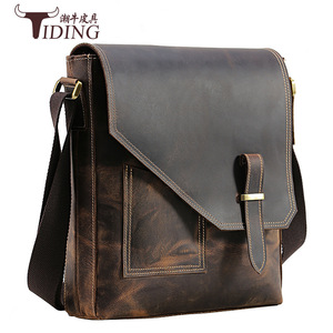 Bolso Bandolera de Cuero Genuino para Hombre Tiding, Color Marrón Oscuro, Piel de Vaca de Primera Capa, Bolso de Hombro Casual para Uso Diario - Product Image 3
