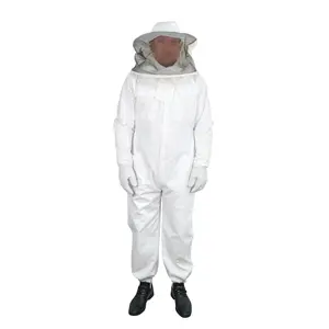 मधुमक्खी पालकों के लिए एपियरिस्ट अल्ट्रा वेंटिलेटेड मधुमक्खी पालन सूट सफेद एम आकार मधुमक्खी सूट के साथ