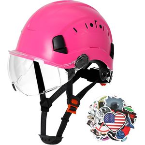 Casque de sécurité rose avec visière réglable 53-63 cm, homologué ANSI Z89.1 OSHA Type 1 Classe C, léger et sûr - Product Image 1