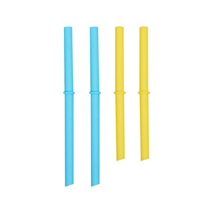 Silicone <b>Straws</b> 7 Inch Straight <b>Reusable</b> For Milk Tea Coffee Juice Drinks Cola Yellow Sky Blue - Product Image 4