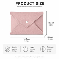 Dompet Kartu Kulit PU Custom dengan Kancing Tekan, Mini Wallet OEM ODM Logo Embos, Hadiah Bisnis, Tempat Kartu