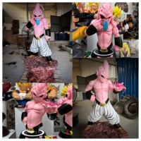 Statue en résine artisanale de Majin Buu de Dragon Ball Z, taille réelle 1:1, buste et figurine complète