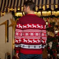 Pull de Noël OEM avec LOGO personnalisé pour hommes Pull à manches longues Tricot Jacquard d'hiver Pull de Noël moche pour hommes