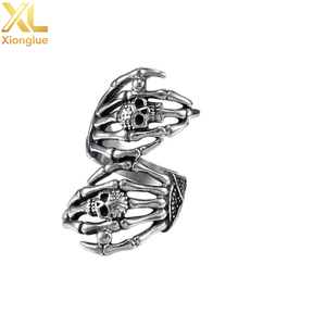Vintage Stainless Steel Hip Hop Cluster <b>Rings</b> for <b>Men</b> <b>Silver</b> Color Skull Cluster <b>Rings</b> for Women - Product Image 2