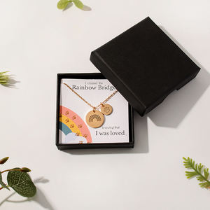 Nouveau personnalisé chien patte mémorial impression délicate collier personnalisé pont arc-en-ciel poème pendentif à breloque pour femmes filles bijoux cadeau - Product Image 1
