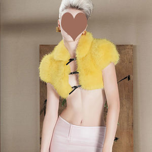 Boléro en fausse <span class=keywords><strong>fourrure</strong></span> pour femme, inspiré du luxe, avec une texture moelleuse et un tissu intérieur respirant - Product Image 1