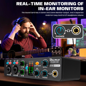 Bolanle Studio2i2 Bên Ngoài USB <span class=keywords><strong>PC</strong></span> Chuyên Nghiệp Giao Diện Âm Thanh <span class=keywords><strong>Card</strong></span> Âm Thanh, được Xây Dựng-Trong Opal Microphone Preamplifier Chức Năng Âm Thanh Stereo - Product Image 6