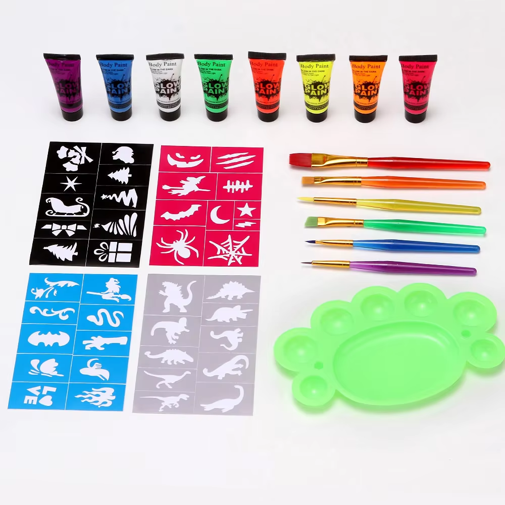 8 colorx10ml + 6Pcs Brosse + 1palette + 4 pcs modèle