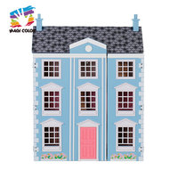 Maison de poupée géorgienne miniature en bois personnalisable pour filles W06A420-Rose Jouet éducatif DIY avec meubles