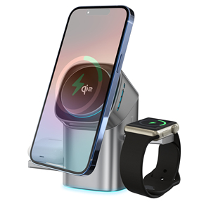 อุปกรณ์ชาร์จไร้สายระบบอัตโนมัติ3 in 1สำหรับ iWatch Qi2แท่นชาร์จไร้สายสำหรับ iPhone พร้อมพัดลม - Product Image 5