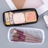 Grande trousse à crayons transparente en PVC pour filles, sac de papeterie pour étudiants avec un espace de rangement incroyablement important