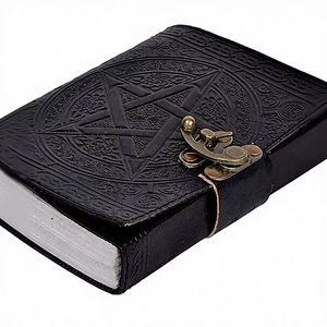 Cuaderno de Viaje CRAFT HACKLE de Cuero Genuino con Tapa Dura, Cosido con Hilo, con Pentagrama Grabado, Papel de Algodón, Diario, Libro de Bocetos - Product Image 5