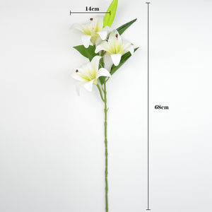 Fiore Artificiale di Giglio in PU Effetto Reale, Bocciolo di <span class=keywords><strong>Lilium</strong></span> per Matrimoni - Product Image 2