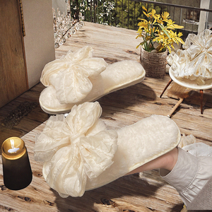 Con fiocco carino e ben educato da donna per pantofole con suola morbida stile Hotel antiscivolo per uso domestico della stagione primaverile - Product Image 3
