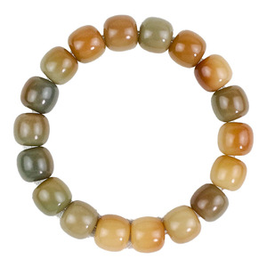 Bodhi Root <b>Bracelet</b> Small Lime 18 Beads 11x12mm Natural Stone Jewelry Gift Unisex Students Summer Wear - Product Image 5