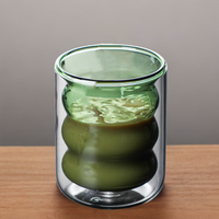 Tasse à café en verre à double paroi, isolée thermiquement, en verre borosilicate, pour thé, lait, matcha glacé, latte
