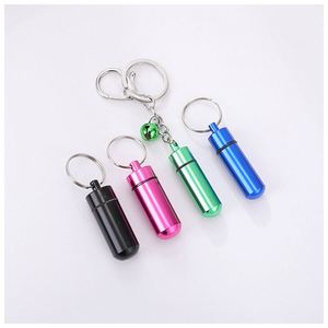Wholesale Portable Metal Mini Keychain Aluminum Alloy Pill Box Organizer Custom Logo - Product Image 2