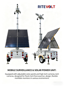 Remorque de télévision en circuit fermé alimentée par l'énergie solaire <span class=keywords><strong>avec</strong></span> caméra PTZ de sécurité, résistante au vent et à la pluie, pour une <span class=keywords><strong>surveillance</strong></span> sécurisée. - Product Image 3