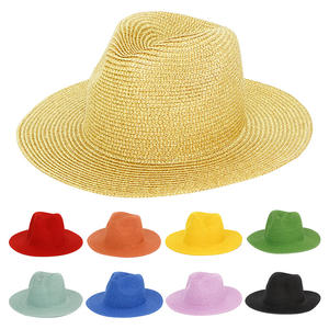 Sombreros de paja de tejido colorido para el sol, <span class=keywords><strong>nueva</strong></span> colección <span class=keywords><strong>2023</strong></span>, sombreros de paja reales para verano - Product Image 2