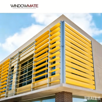 Système de ventilation et d'ombrage décoratif pour façade de bâtiment extérieur, léger, économe en énergie, avec persiennes motorisées en aluminium