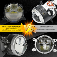 Projecteurs LED pour voiture G-VIEW 3.0, installation sans perte, lentille de projecteur LED 12V, 3 pouces, triple laser droit, phares LED