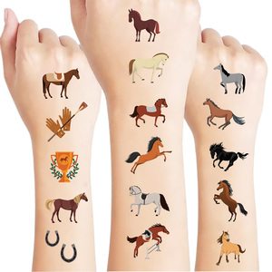 Nouveaux Designs de Chevaux 2026 – Autocollants de <span class=keywords><strong>Tatouage</strong></span> <span class=keywords><strong>Temporaire</strong></span> Écologiques et Imperméables Colorés (8 Feuilles) pour Fêtes et Art Corporel - Product Image 1