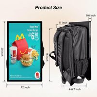 Afficheur publicitaire LCD portable 21,5/27/32 pouces avec écran tactile, luminosité 1000 nits, résolution FHD 1080p, panneau publicitaire ambulant