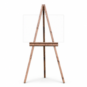 Support de signalisation événementiel en bois Art Déco, chevalet de sol pour panneau de bienvenue et affichage d'art de grande taille - Écologique et durable - Product Image 1