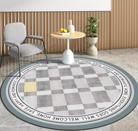 Tapis rond géométrique abstrait moderne, imprimé marbre, antidérapant, lavable, décoration d'intérieur pour salon et chambre