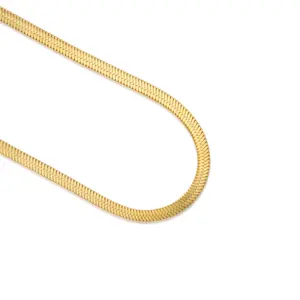 Chris April in stock fashion jewelry pvd gold plated 316L Stainless steel Minimalist snake chain necklace for women