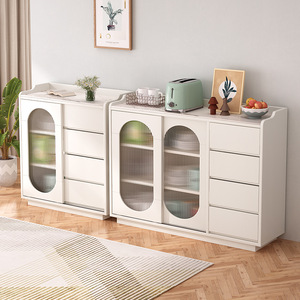 Solid Wood Sideboard Modern Minimalist <b>Storage</b> <b>Cabinet</b> For Living Room And Dining Room Natural Wood Color - Product Image 4