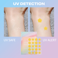 Lot de 80 patchs de détection UV en gros – Rappel de protection solaire végétalien pour voyage et usage quotidien en extérieur – Étiquette personnalisée pour marque