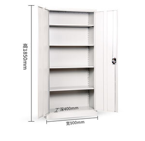 Meubles de bureau en métal, armoire de rangement en acier à 2 portes battantes, armoire à livres en métal - Product Image 1