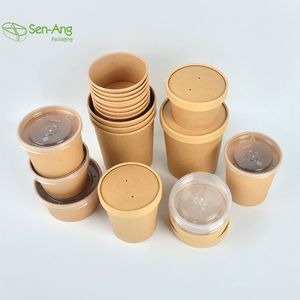 SenAng05 Nuevo Producto: Tazón de Sopa Biodegradable Desechable Personalizado, Recipiente para Fideos, Tazón de Papel de 16 oz - Product Image 3