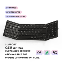 Teclado Plegable Inalámbrico BT 2.4G Ultra Delgado de 64 Teclas Recargable Portátil para Oficina, Laptop, Tablet, PC OEM