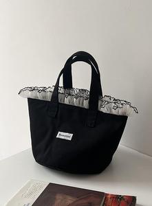 Bolso de lona con encaje para mujer al por mayor, impermeable, de gran capacidad, estilo INS, para mamá y bebé, portátil, para compras, dos unidades. - Product Image 5