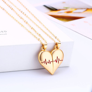 Collier magnétique simple coréen pour couple, collier d'amitié ECG en forme de cœur pour cadeaux - Product Image 6