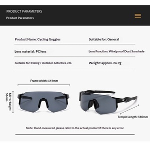 <span class=keywords><strong>Occhiali</strong></span> Sportivi Hoki Polarizzati Senza Montatura, Antivento, Colorati, per Ciclismo All'aperto, Protezione UV, Unisex per Adulti - Product Image 6