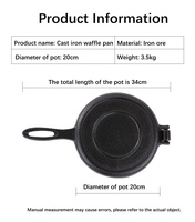 Poêle à panini grillée antiadhésive avec poignée Cuisinière Camping Sandwich Grille-pain Fonte Flip Pan pour toast, gaufre, petit déjeuner