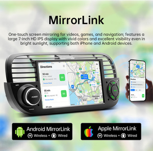 BQCC Autoradio 7" Mp5 con FM AM RDS, Carplay, Android Mirrorlink, Lettore Multimediale Video BT, Schermo per Auto <span class=keywords><strong>Fiat</strong></span> 500 07-15 - Product Image 4