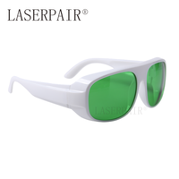 Lunettes de sécurité laser certifiées ANSI Z87.1 Cadre de protection PC et lentille en polycarbonate pour diodes lasers rouges 635nm Cadre blanc