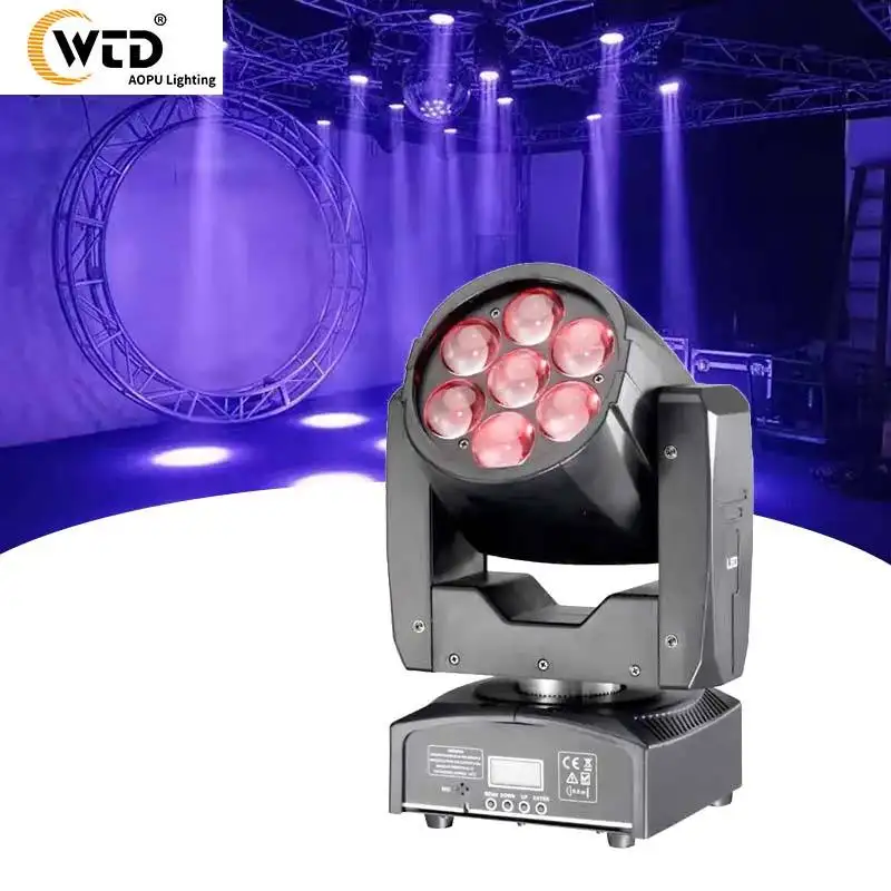 AOPU 7pcs * 20w 무대 빔 라이트 Dmx512 Led 움직이는 헤드 Dj 디스코 파티 무대 쇼