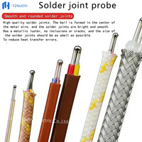 HH-K-24 High Temperature Thermocouple Sensing Wire K Type Fiberglass Braid Solder Joint Thin-film Probe SMT Furnace OEM ODM IP68